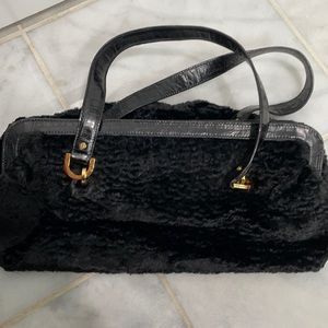 Kate Spade Faux Fur/Shearling Black Vintage Purse